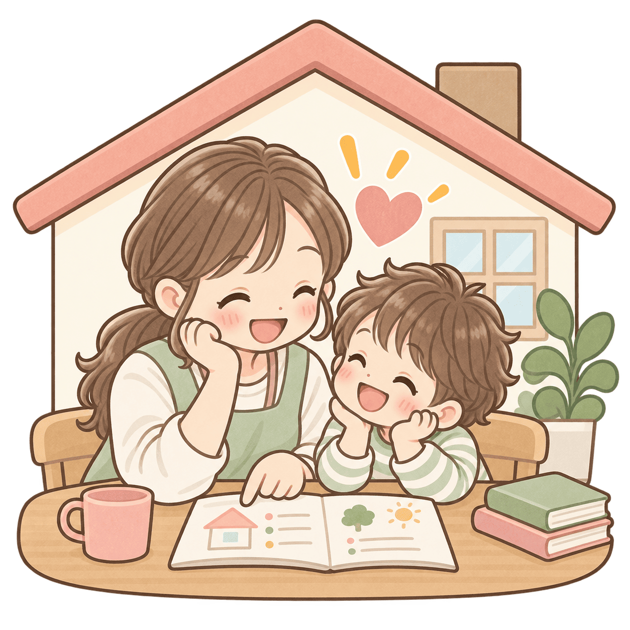家庭での親子の関わりを考えるイラスト