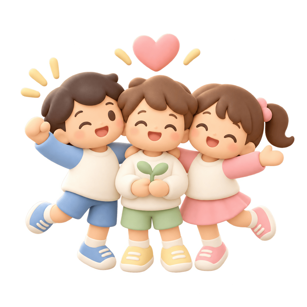 みんなと一緒にその子らしく育つことを表した3Dイラスト