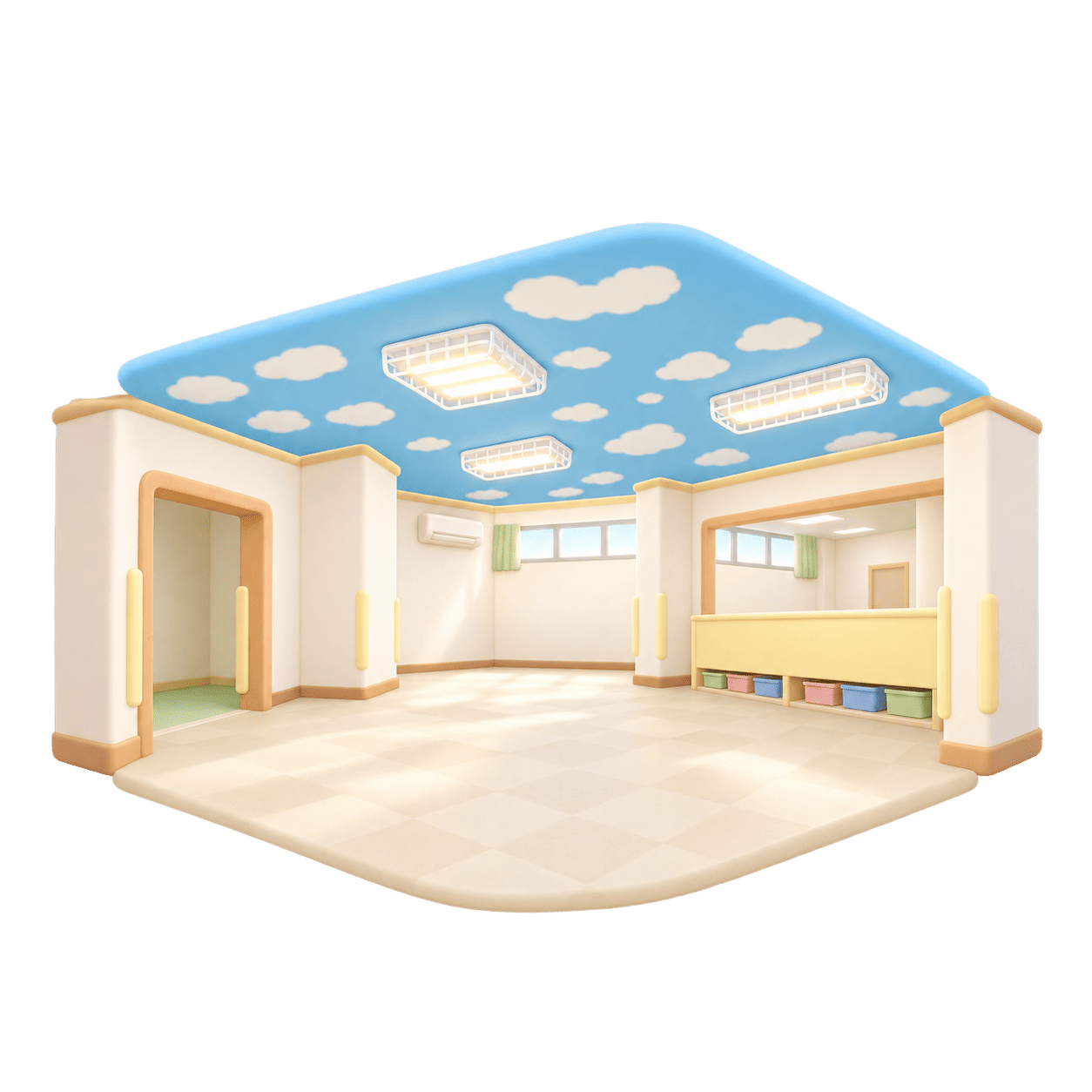 北ミナの広い空間をイメージした3Dイラスト