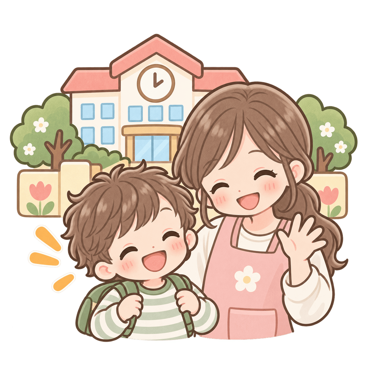 園や学校とつながる子どものイラスト