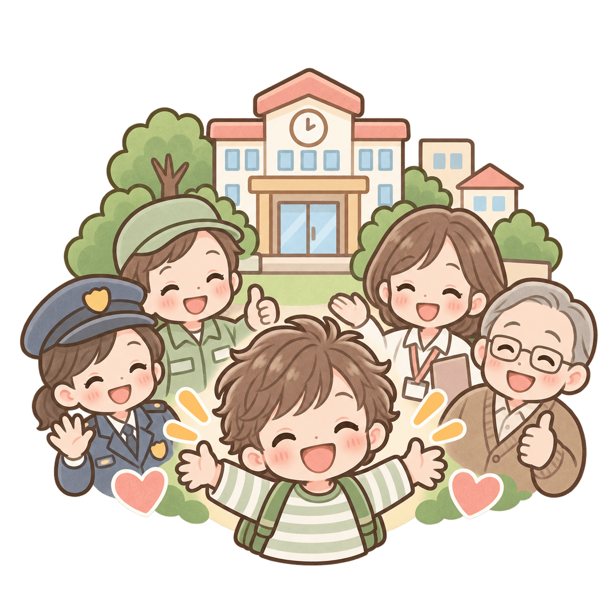 行政や地域と子どもをつなぐイラスト