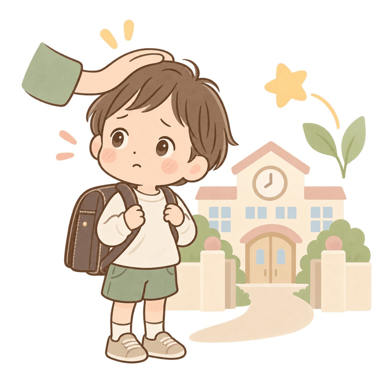 学校や園での生活に不安を感じる子どものイラスト