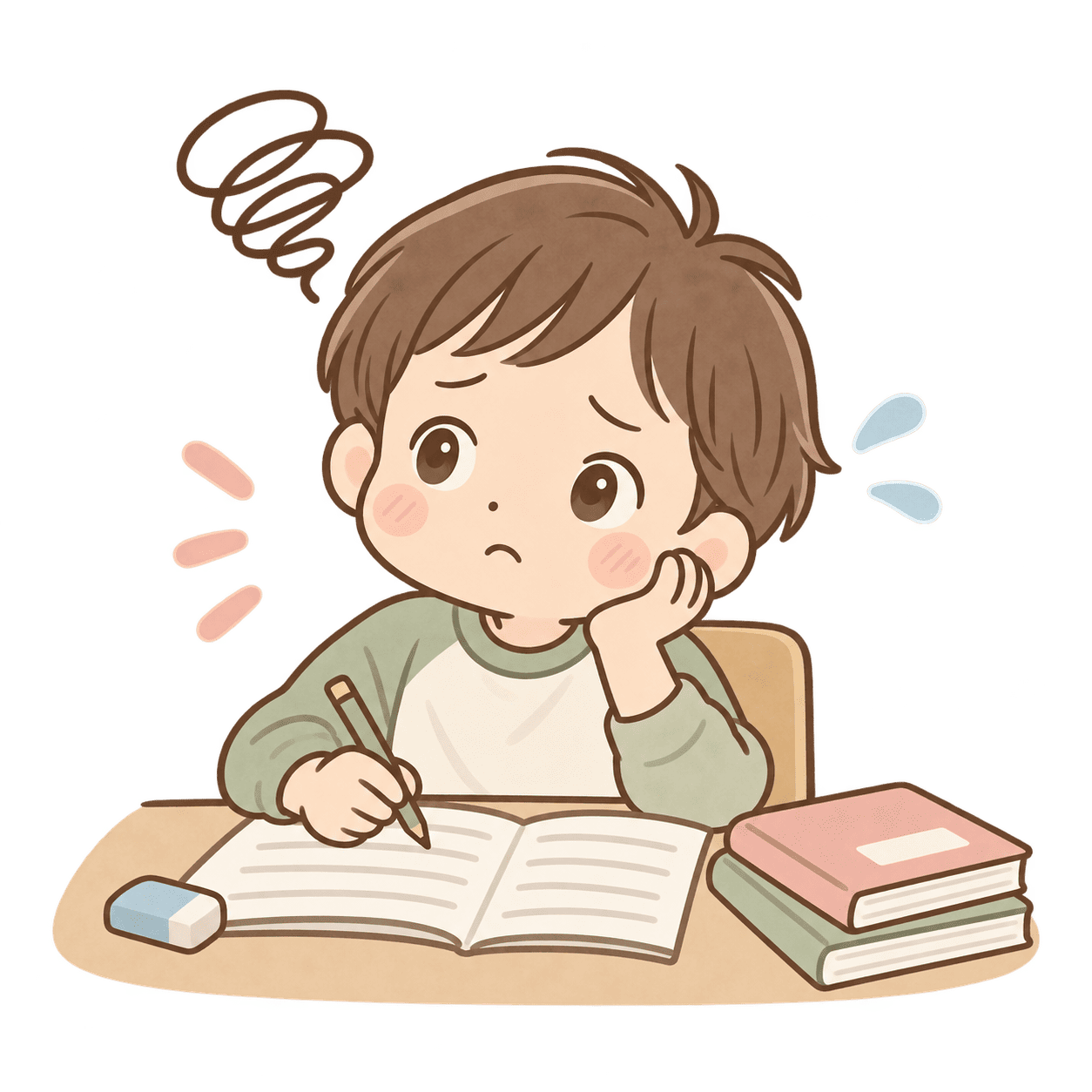 学習に取り組む子どものイラスト