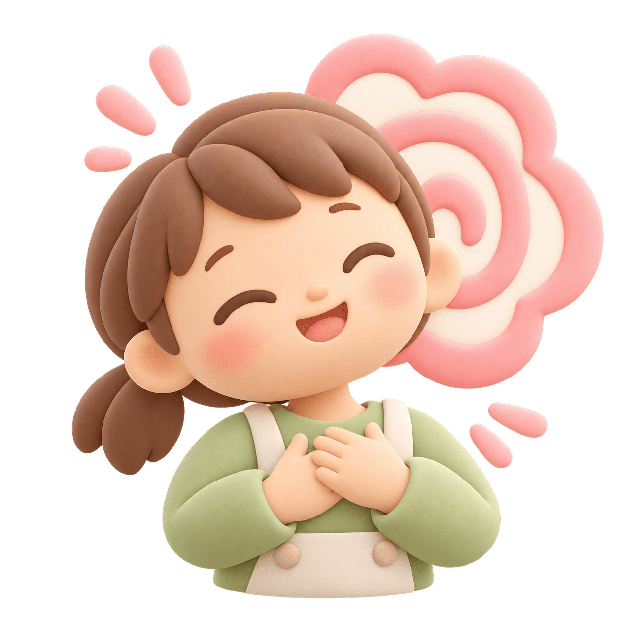 自分らしさを大切にする子どもの3Dイラスト