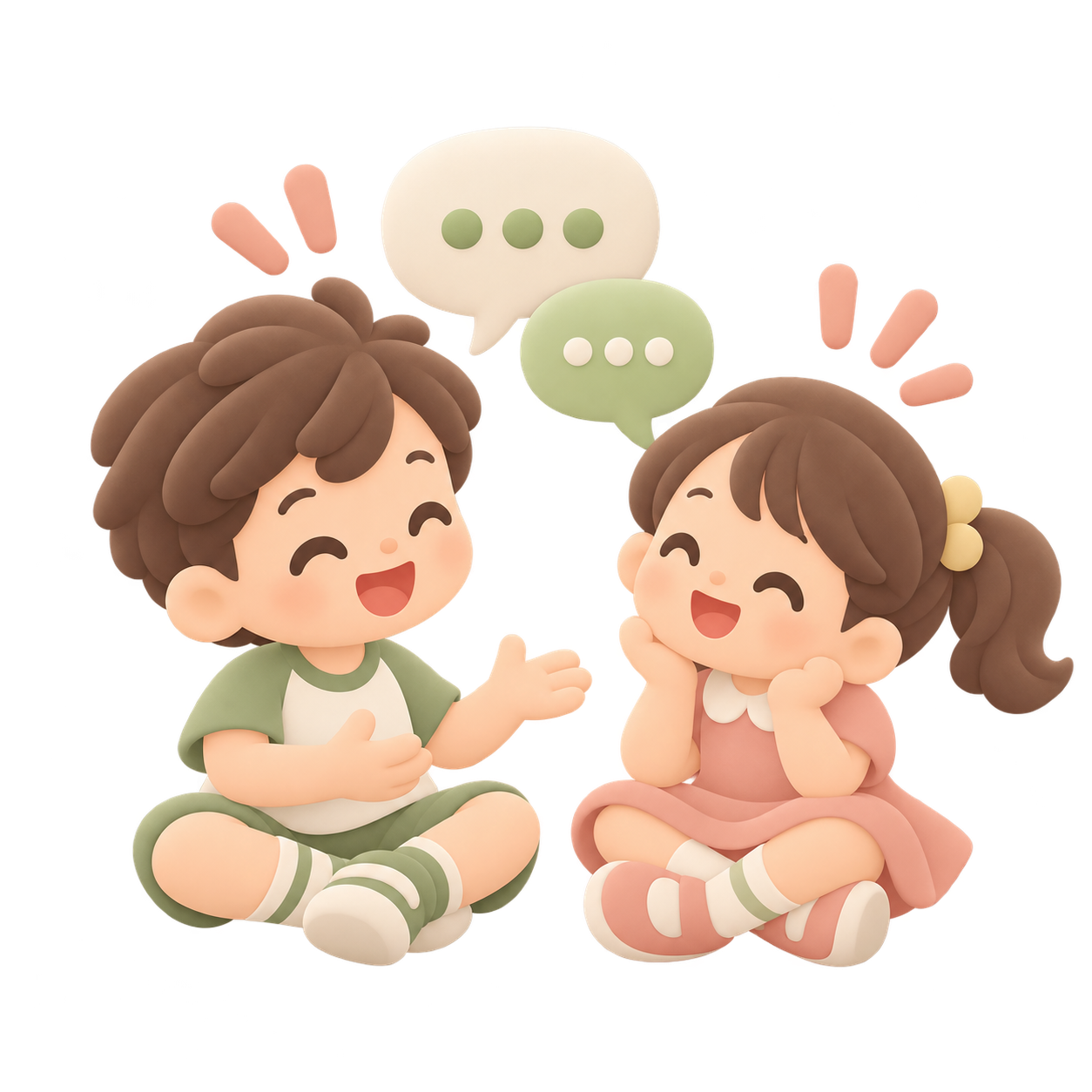 子ども同士が楽しく会話する様子