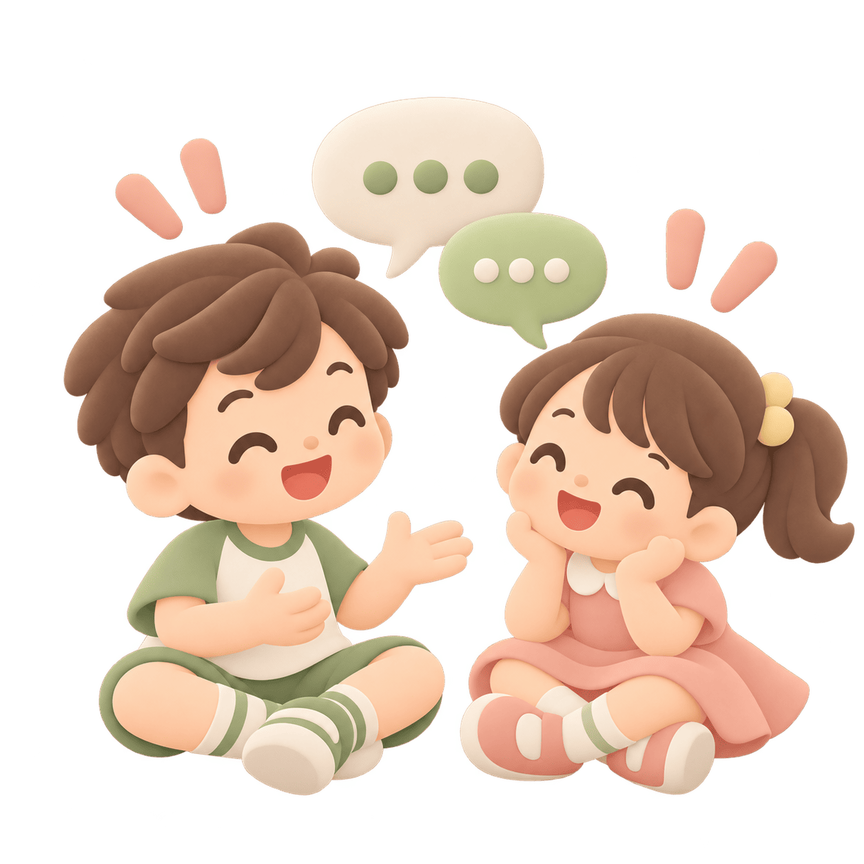 自分の考えを伝え合う子どもたちのイラスト